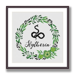 Green Floral Crest - Movie Fan Art Cross stitch pattern PDF Instant Download