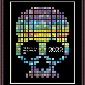Temperature Skull Cross Stitch Pattern PDF. Temperature Cross Stitch Chart Instant Download