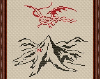 The Lonely Mountain cross stitch pattern Instant Download PDF