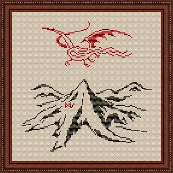 The Lonely Mountain cross stitch pattern Instant Download PDF