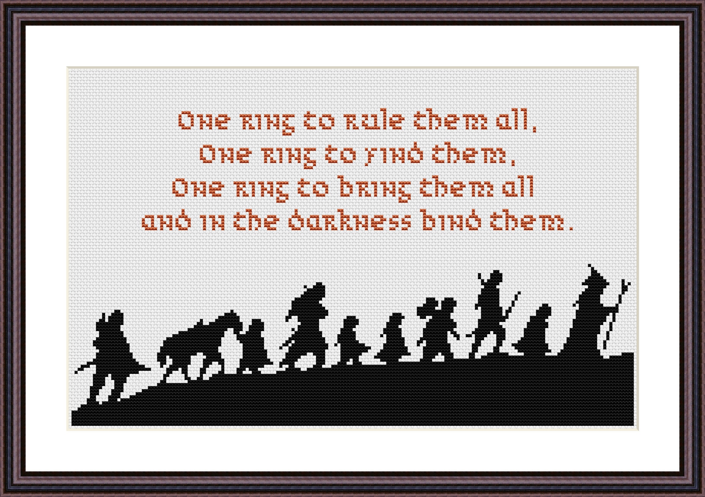 LOTR Cross Stitch Pattern PDF One Ring to Rule Them All, One Ring to ...