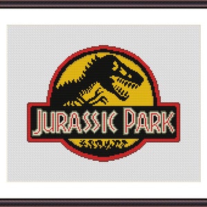 Dinosaur Sign Cross Stitch Pattern - Jurassic World - Instant Download PDF