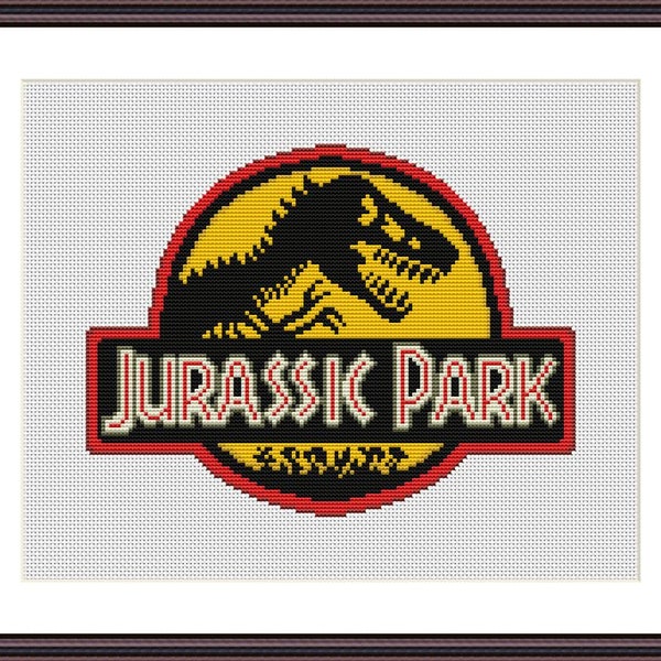 Dinosaur Sign Cross Stitch Pattern - Jurassic World - Instant Download PDF