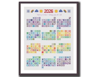Temperature Ornaments Calendar 2026. Temperature Cross Stitch Pattern PDF. Temperature Chart Pattern. Temperature Yearly Sampler