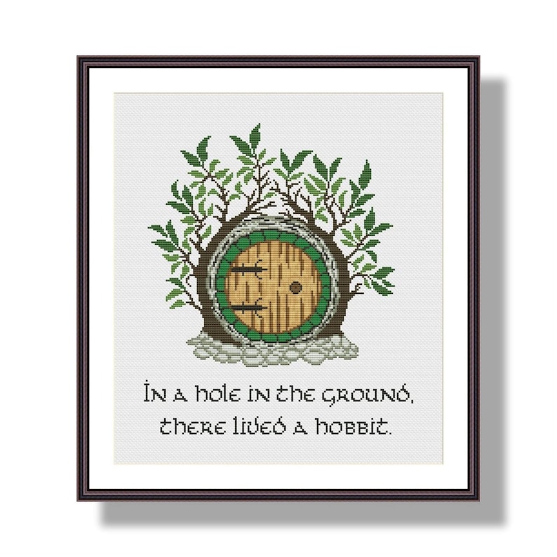Hobbit Hole cross stitch pattern Instant Download PDF In A Hole In The Ground, There Lived Hobbit 