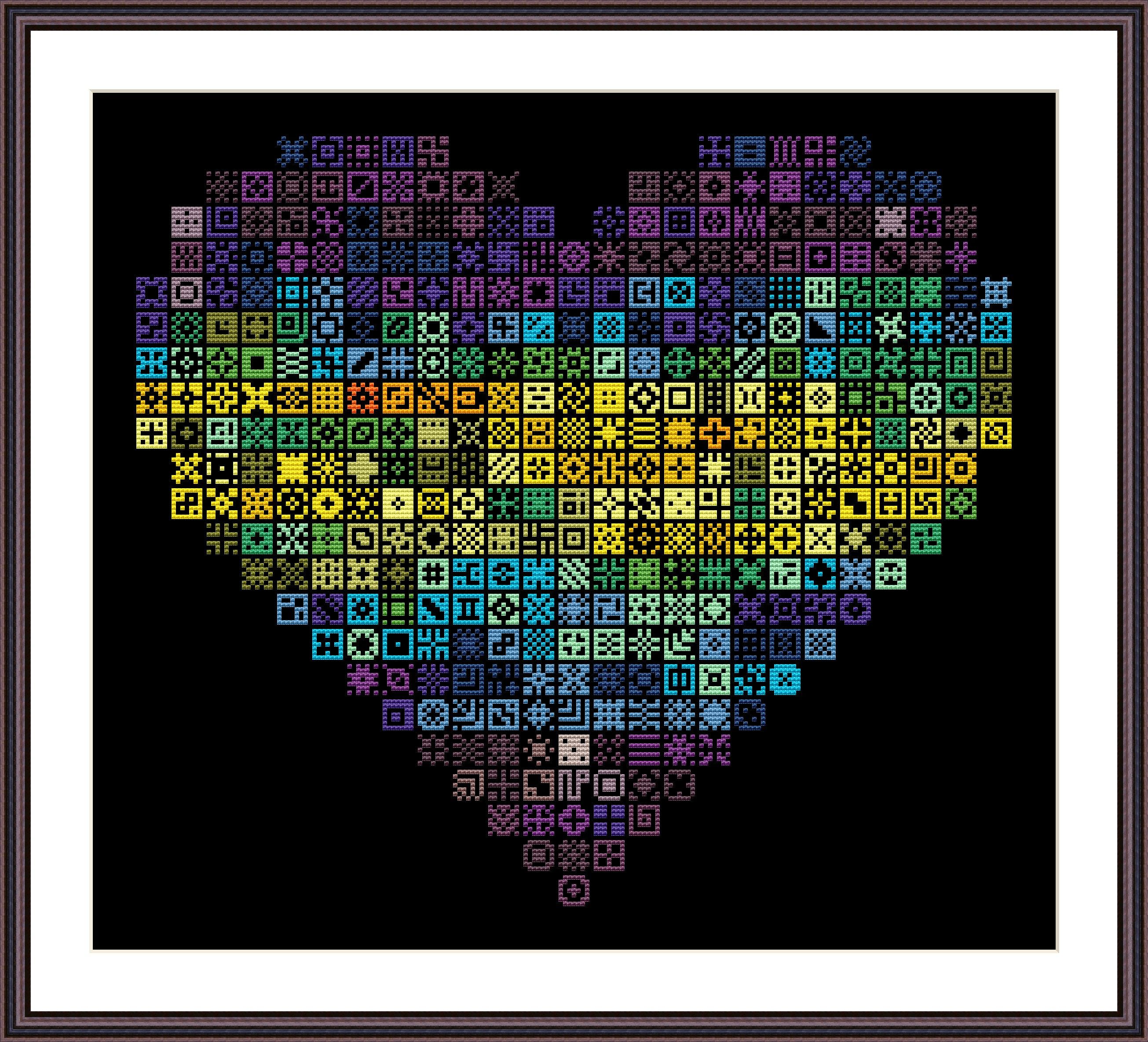 Temperature Ornaments Heart. Temperature Cross Stitch Pattern PDF