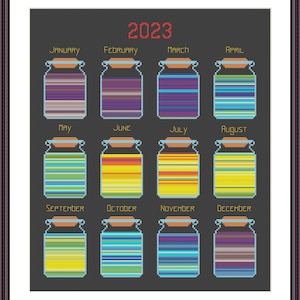 Temperature Jars 2 Cross Stitch Pattern PDF. Temperature Cross Stitch Chart Instant Download