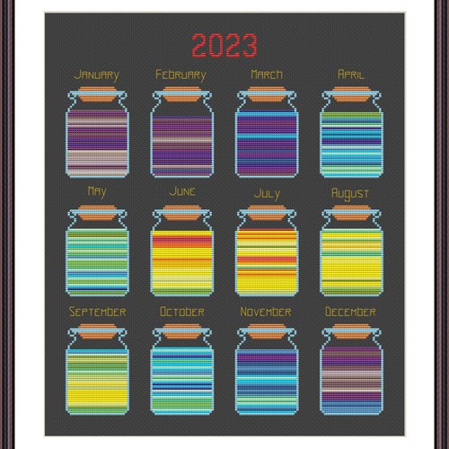 Temperature Jars Cross Stitch Pattern PDF. Temperature Cross Etsy