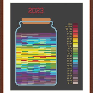 Temperature Big Jar Cross Stitch Pattern PDF. Temperature Cross Stitch Chart Instant Download