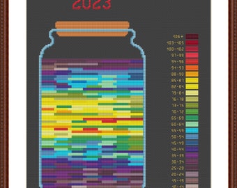 Temperature Big Jar Cross Stitch Pattern PDF. Temperature Cross Stitch Chart Instant Download