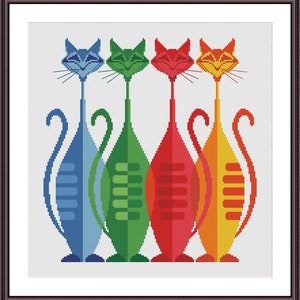 Cats Band - Cross Stitch Pattern PDF Instant Download