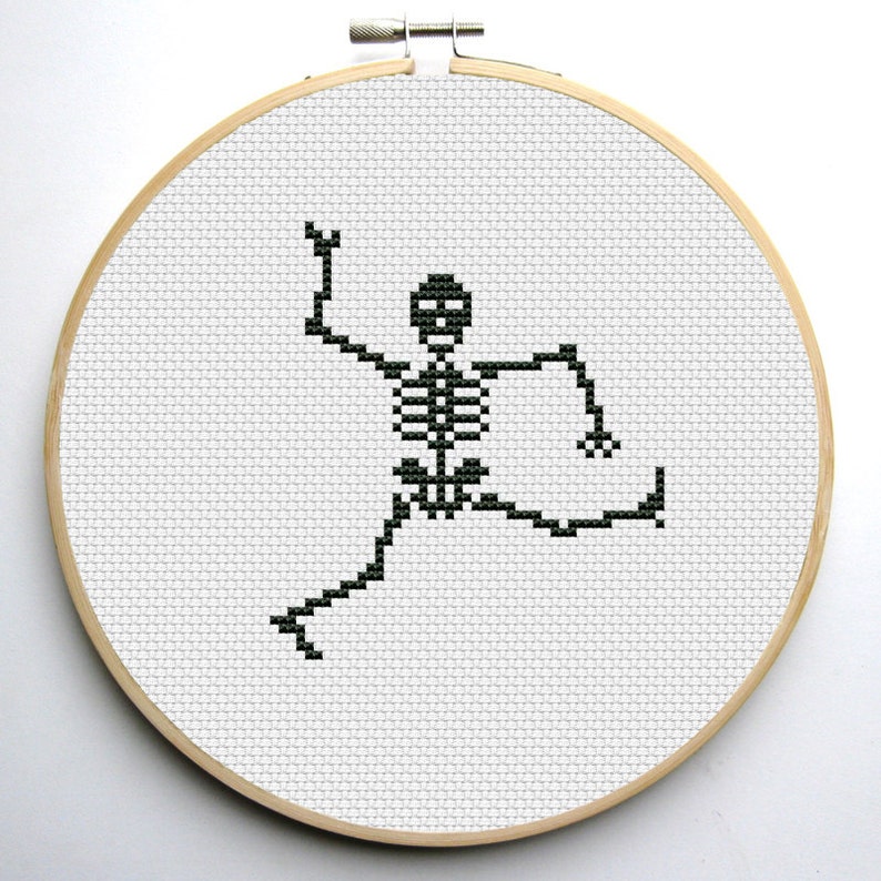 Halloween Cross stitch pattern Dancing Skeletons Instant Download