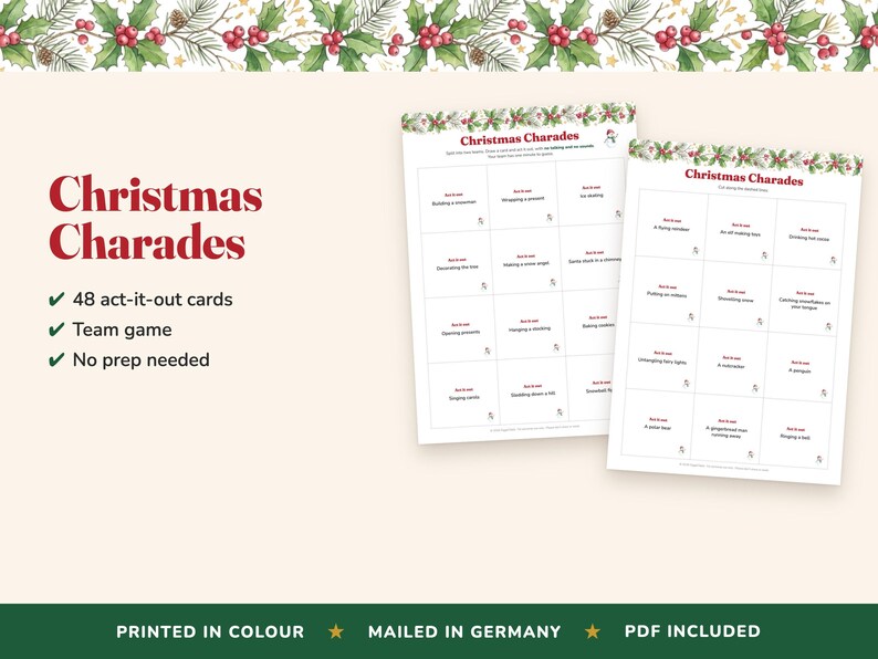 Paquete de 10 juegos imprimibles para fiestas navideñas, ideales para divertirse en familia o en la oficina (descarga digital). imagen 8