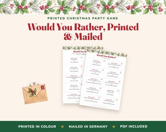 Juego navideño impreso "¿Qué prefieres?", 100 tarjetas, envío desde Alemania + PDF