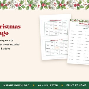 Paquete de 10 juegos imprimibles para fiestas navideñas, ideales para divertirse en familia o en la oficina (descarga digital). imagen 3