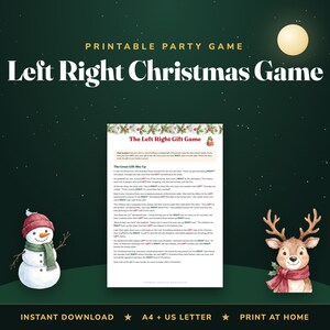Left Right Christmas Game, Printable Gift Exchange Story (Digital Download) image 1