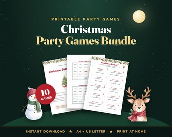 10 utskrivbara julfestspelpaket, familje- och kontorskul (digital nedladdning)