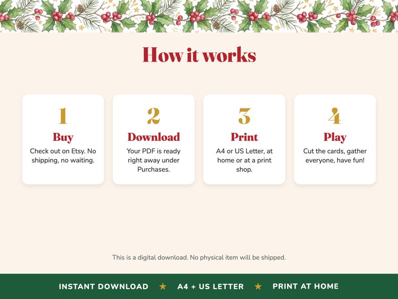 Christmas Trivia Quiz, 30 Questions, Holiday Party Game (Digital Download) image 3