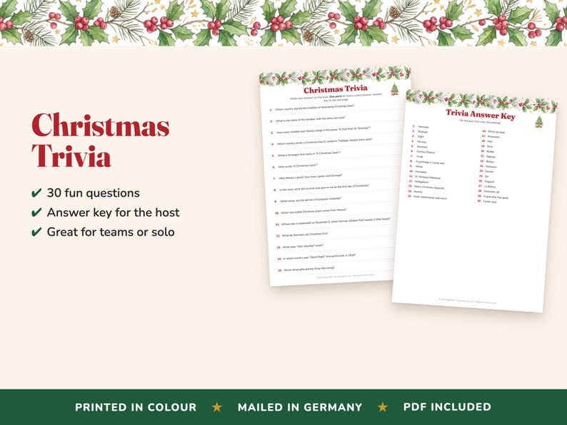 Paquete de 10 juegos imprimibles para fiestas navideñas, ideales para divertirse en familia o en la oficina (descarga digital). imagen 4