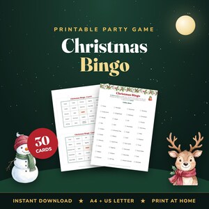 Julbingospel, 30 unika kort, festaktivitet (digital nedladdning) bild 1