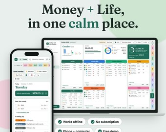 ADHD Budget Planner App, Debt & Savings Tracker, Works Offline (Digital Download)
