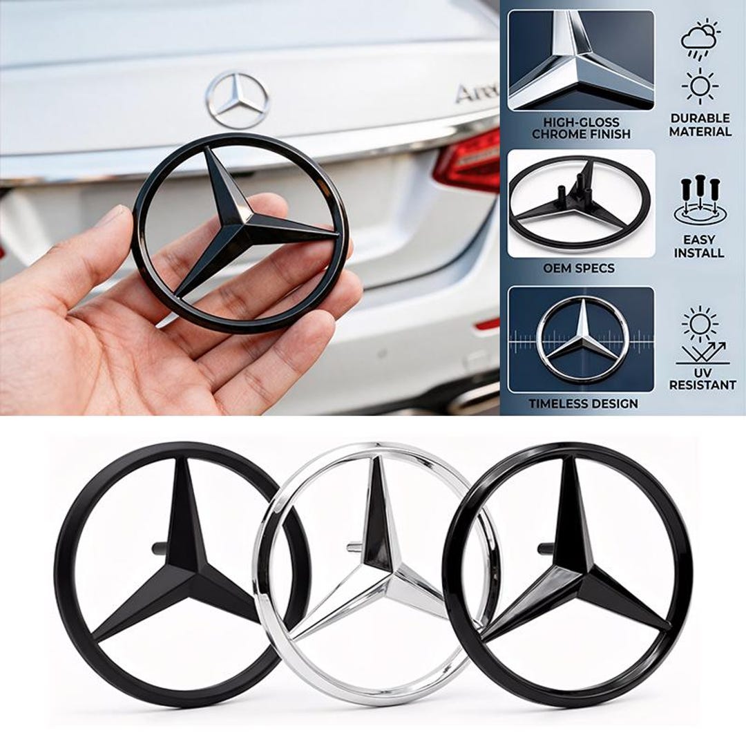 Mercedes Benz AMG Star Rear Trunk Emblem, CCC 2026 Car Logo Sticker ...