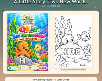 Ollie Ocean Coloring Book for Kids | Learn HIDE & SEEK | Preschool Alphabet Activity | Printable PDF