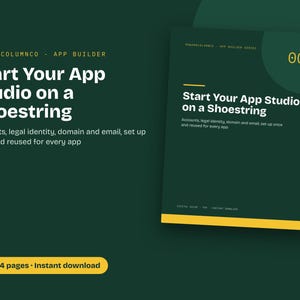 Guía de configuración de App Studio, cuentas de Apple y Google, dominio, correo electrónico (PDF)
