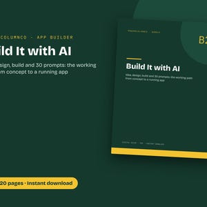 Pacchetto AI App Builder: Validazione dell'idea, progettazione, Expo, Guida Supabase, 30 spunti (PDF)