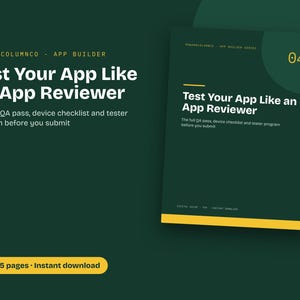 Lista de verificación para pruebas de aplicaciones en formato PDF, guía de control de calidad para el envío a la App Store (descarga digital)