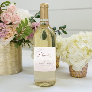 Wine Label Editable Template, Luxe Leaves, Printable Wine Bottle Label, Instant Download, LL20