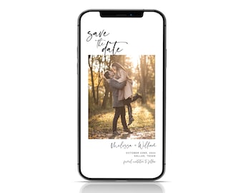 Electronic Save the Date Template with Photo (Digital Invite)
