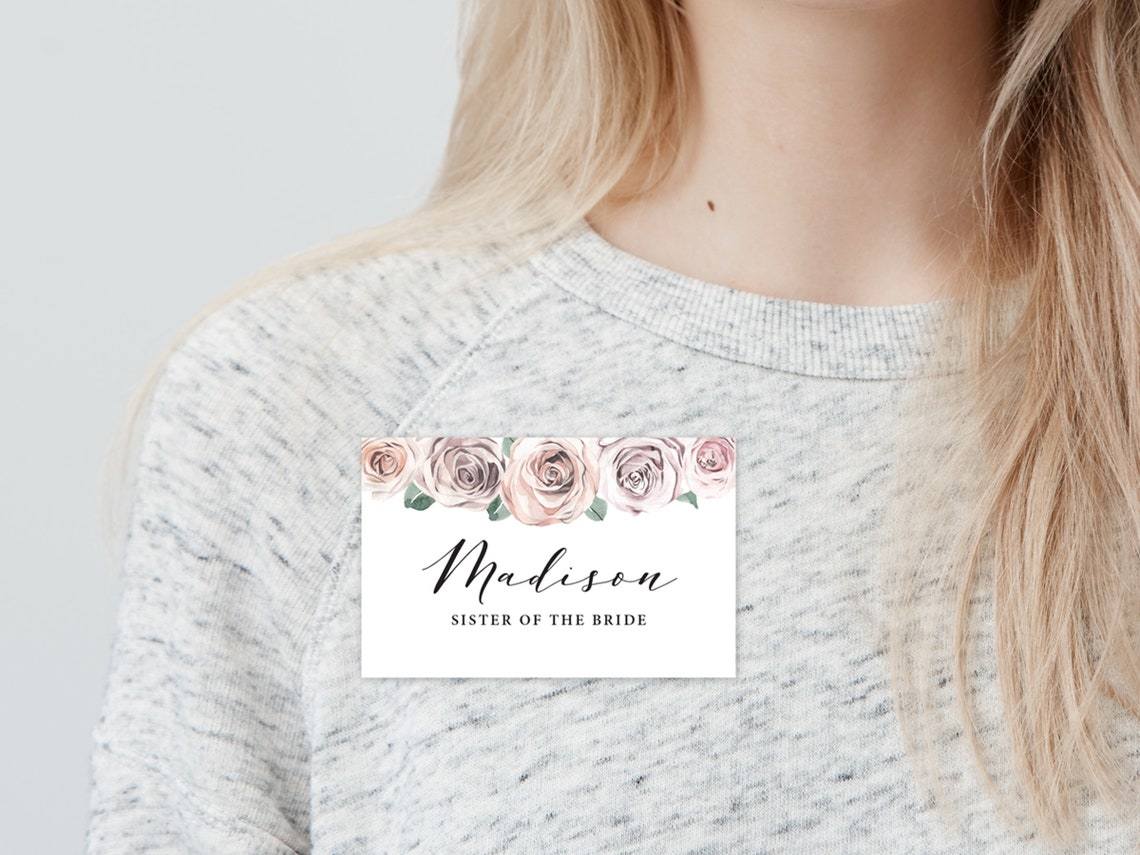 Bridal Shower Name Tag Bridal Shower Name Labels Printable Etsy UK