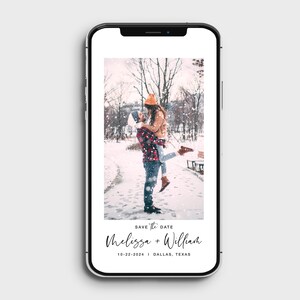 Electronic Save The Date With Photo Template, Text Message Save The Date With Photo, Save The Date Evite, Digital Invite, Smartphone Invite
