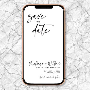 Electronic Save The Date Template, Text Message Save The Date , Minimalistic Save The Date Evite, Digital Invite, Smartphone Invite