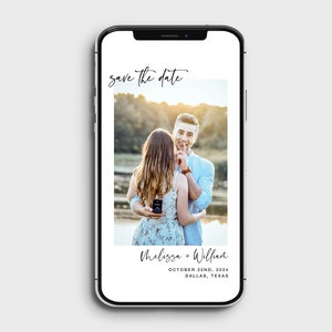 Electronic Save The Date With Photo Template, Text Message Save The Date With Photo, Save The Date Evite, Digital Invite, Smartphone Invite