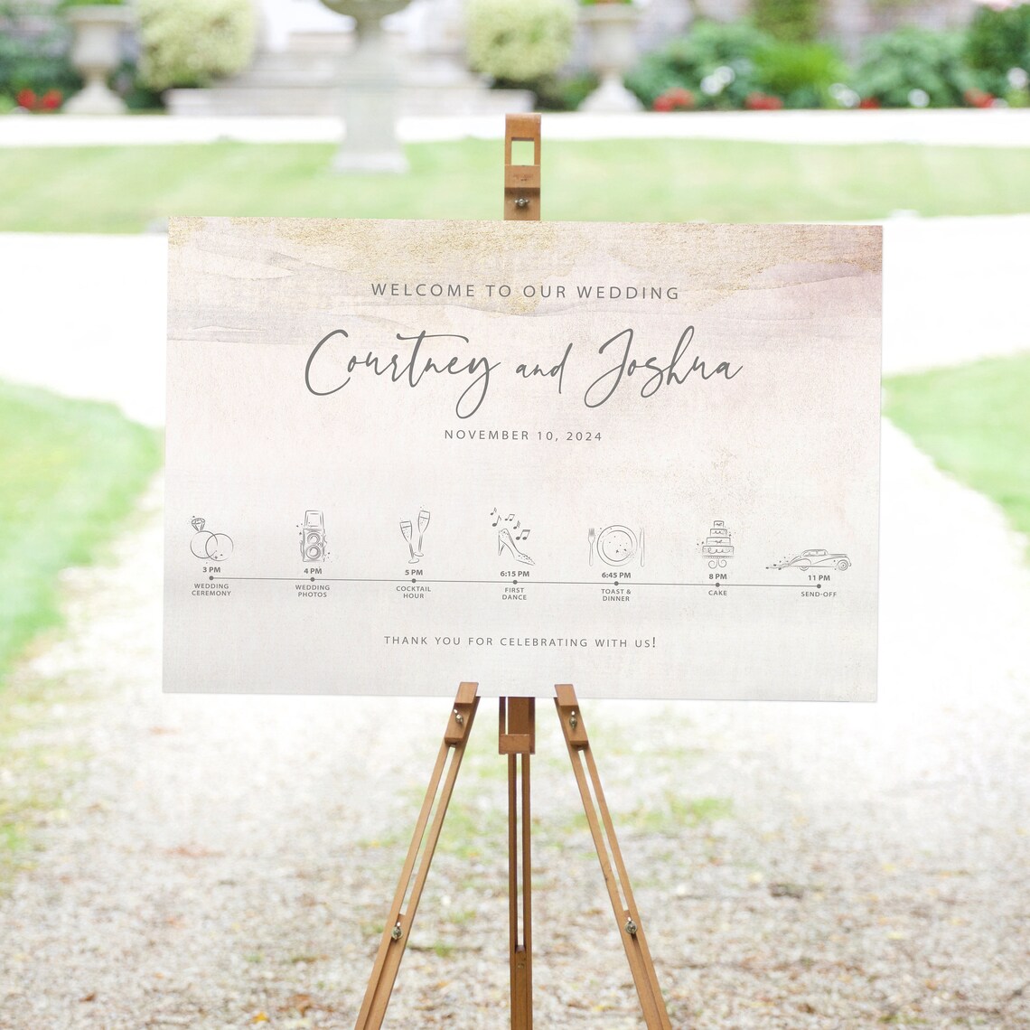 Faux Gold Order Of Events Sign Wedding Timeline Sign Wedding Sign Vrogue