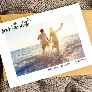 Modern Minimalist Photo Save The Date Card Template, Minimalist Save The Date Template, Printable Save The Date Card With Photo