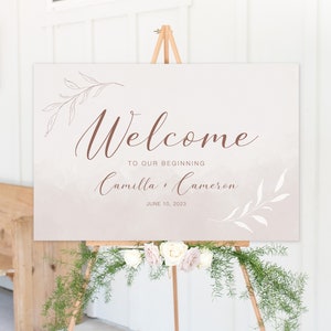 Wedding Welcome Sign Template, Dusty Rose Blush, Welcome To Our Wedding Welcome Sign, Custom Wedding Sign, Digital Download, LL20