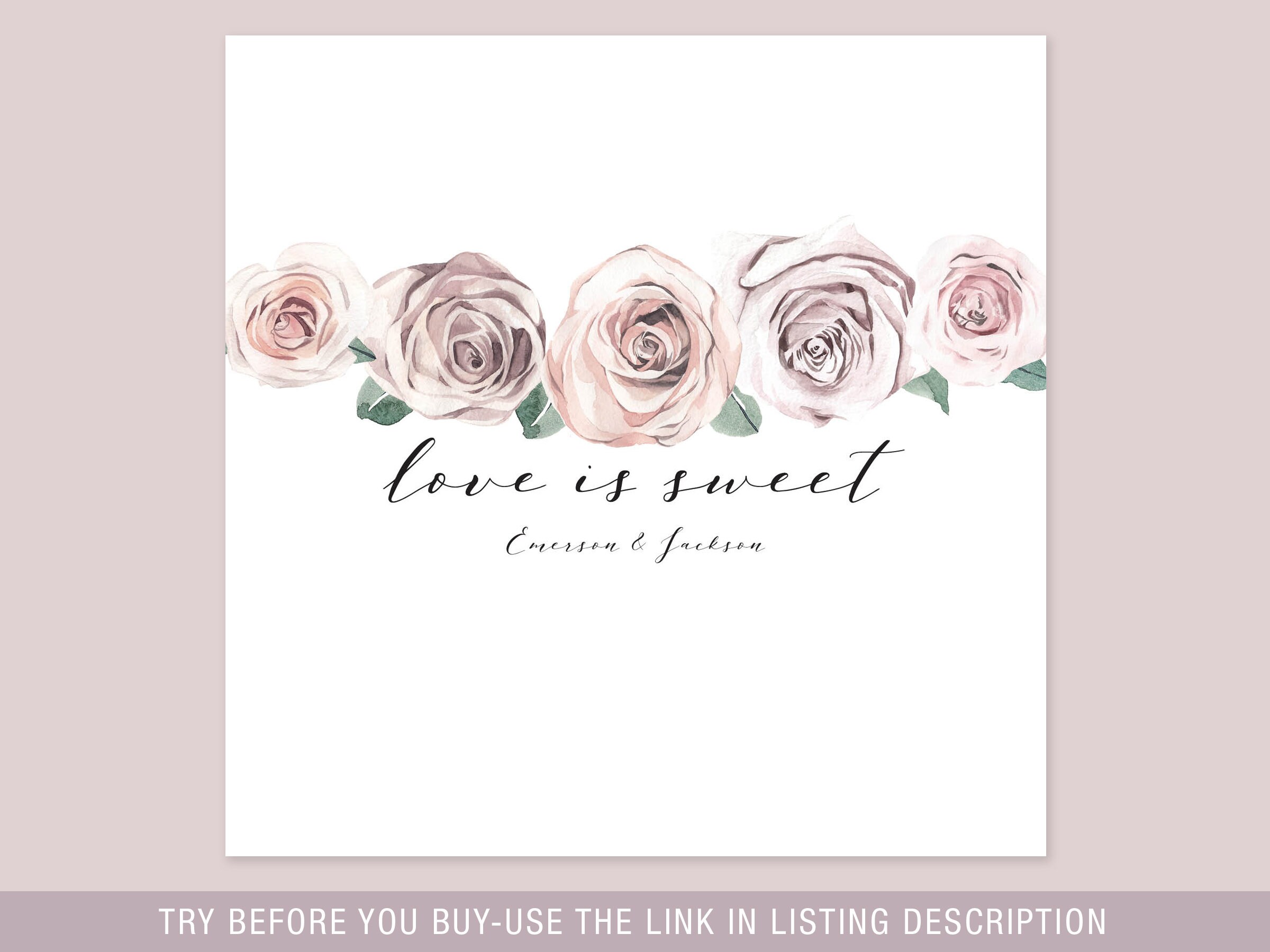 Bridal Shower Printable Chocolate Bar Wrapper, Blushing Blooms Candy ...