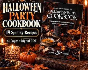 Halloween Party Cookbook PDF, 19 Spooky Recipes, Printable Recipe Book