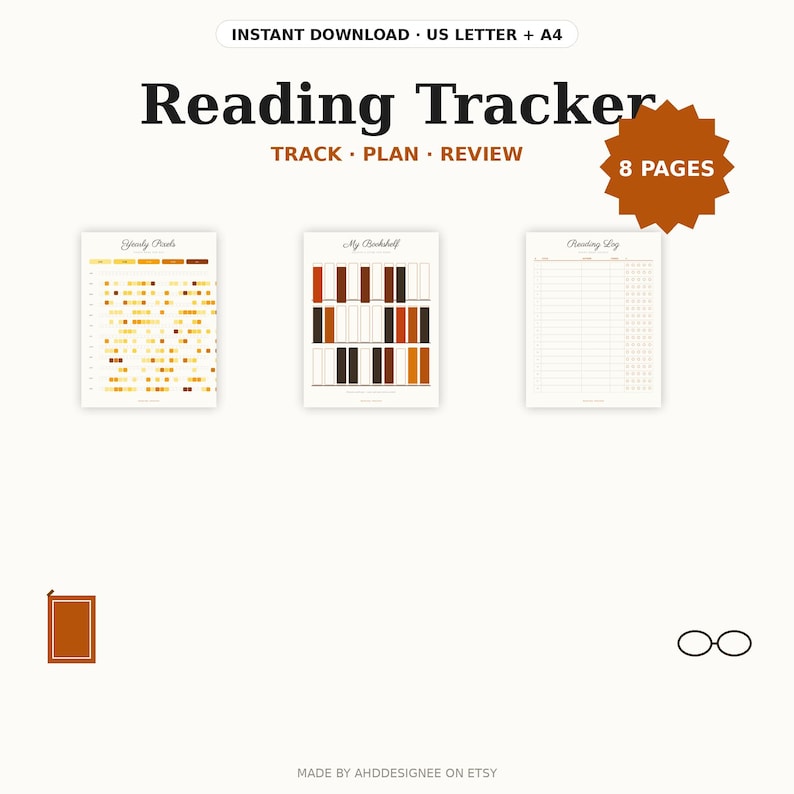 Reading Tracker Printable, Book Tracker PDF, Reading Log Journal ...