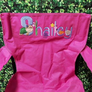 Kids Personalized Sea Turtle Applique/Embroider Font Chair 1-7. FB What Cute Stitches