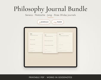Stoic and Philosophy Journal Bundle, Seneca, Nietzsche and Jung Prompts, Printable PDF