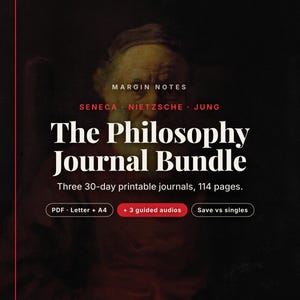 Stoic and Philosophy Journal Bundle, Seneca, Nietzsche and Jung Prompts, Printable PDF image 6
