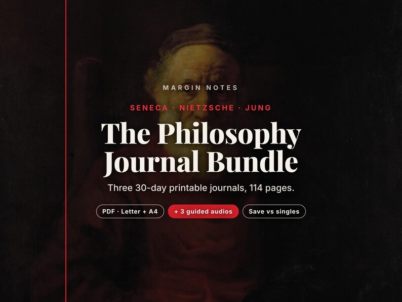 Stoic and Philosophy Journal Bundle, Seneca, Nietzsche and Jung Prompts, Printable PDF image 6