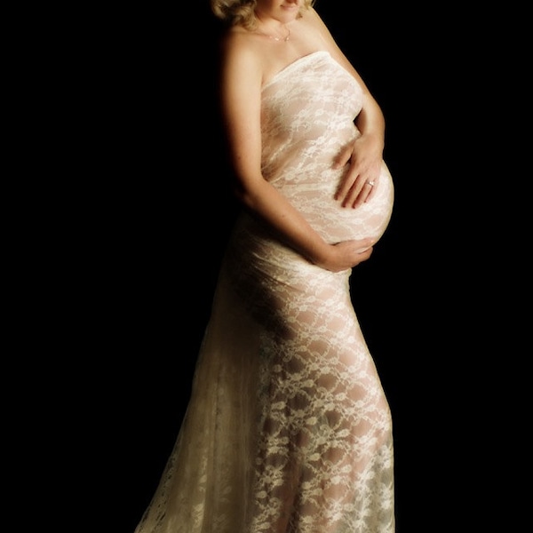 Maternity Lace Wrap Photography Prop - Ivory