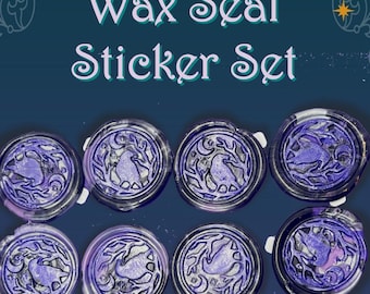 Wax Seal Sticker Set - Purple Ravens | Wax Seal Set | Premade Wax Seals