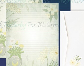 Dandelion Stationery Set | Garden Herb Writing Paper | Herb Letter Paper | Foraging Stationery | Green Witch Paper
