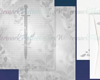 Forgotten Sword Stationery Set | Fantasy Writing Paper | Knight Stationery | Sword Letter Paper | Bookish Writing Set